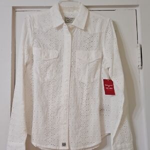 Kimes Ranch White Eyelet Blouse